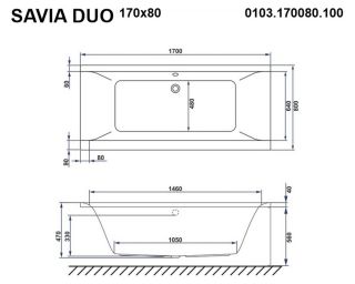 Гидромассажная ванна Whitecross Savia Duo 0103.170080.100.RELAX.BR 170x80см Relax бронза